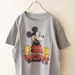 Disney ディズニー ミッキーマウス Tシャツ グレー メンズ M 古着