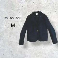 【POU DOU DOU】ウールジャケット　ボアライナー取外し可能　パールボタン