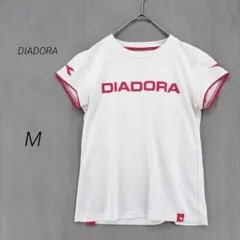 ディアドラ 半袖Tシャツ ロゴ メッシュ M 白 テニス 練習着 スポーツのサムネイル