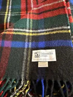 専用ジョンストンズ　カシミヤ100%大判ストール　ブラックスチュワート