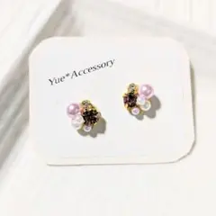 P-1 ハンドメイド☆ビジューピアス／イヤリング