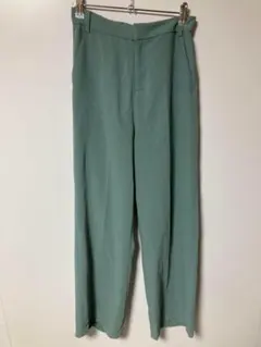 LOWRYS FARM ミントグリーン ワイドパンツ サイドポケット付き