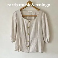 earth music&ecology スクエアネックブラウス 五分袖