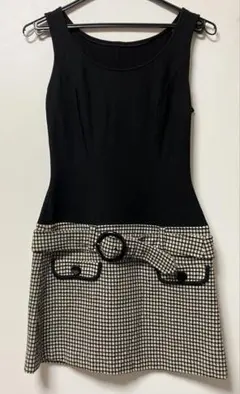 【値下げしました！】Feroux ノースリーブ ブラック・チェック柄ワンピース