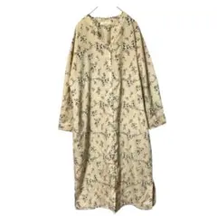 chocol raffine robe シャツワンピース　花柄総柄　キャメル系