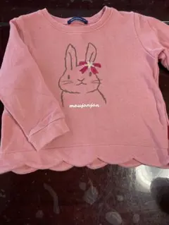 moujonjon ピンク ウサギ トップス 90