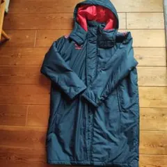 umbro 150cmフード付きベンチコート ネイビー/レッド