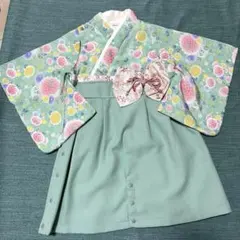 花柄着物 80 袴ロンパース