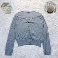 バーバリーブルーレーベル ホース刺繍 ハートロゴ カーディガン グレー 38のサムネイル