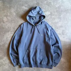 ヤ*ズ様 NIKE スウェットパーカー ブルー XL 無地 プルーオーバー 古着