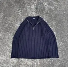 90s OLD UNIQLO コットンニット ハーフジップ紺タグ