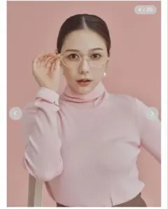 ミラオーウェン　タートルネックリブニットプルオーバー