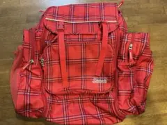 コールマン　リュック　赤チェック