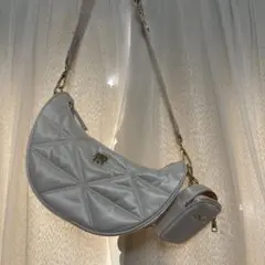 SNIDEL キルティングショルダーバッグ ホワイト