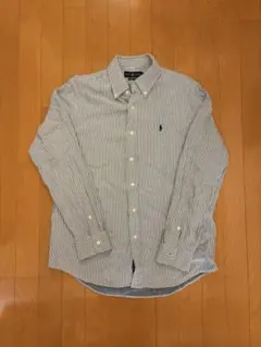 ラルフローレン　水色ストライプシャツ