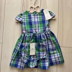 新品タグ付き　ラルフ チェック柄ワンピース 12M パンツ付き
