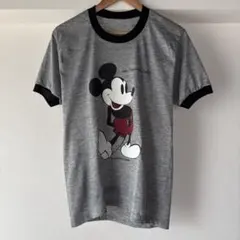 70s Vintage ミッキー リンガー Tee 霜降りグレー USA製 白足