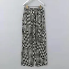6(ROKU) |CHECKERD PANTS サテン パンツ