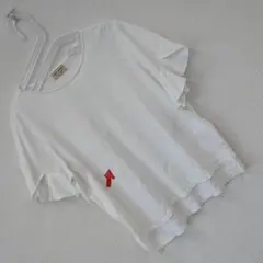 Heart market Tシャツ ホワイト フリル コットン 半袖 Fサイズ