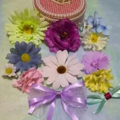 ラプンツェル　花ピン　お正月　イベント　パーティー　 ヘアクリップ NO 27