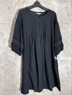 ☘️Te chichi ブラウス プリーツ レース ピンタック 7分袖ワンピース