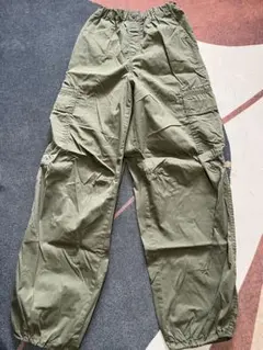 160cmカーゴパンツ ワークパンツ　カーキジョガーパンツ