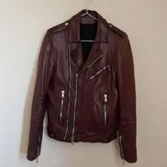 BALMAIN バーガンディ ダブルライダースジャケット BALMAIN バーガンディ ダブルライダースジャケット 楽天市場