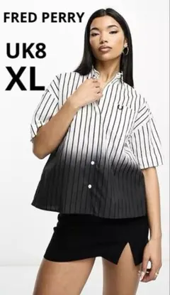 FRED PERRY フレッドペリー　半袖　ブラウス　シャツ　ストライプ