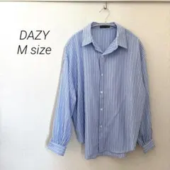 DAZY ブルーストライプ 長袖シャツ コットン