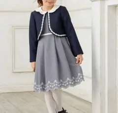 【極美品】エニィファム 2025ノーカラー ボレロジャケット+襟付き ワンピース