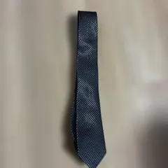 LES MUES ブラック　銀　シルバー　光沢 ストライプ ネクタイ