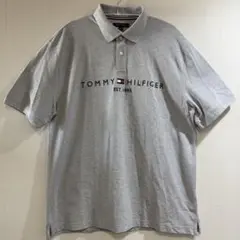 【新品】トミーヒルフィガー　 XXL グレー　ポロシャツ　ロゴ刺繍　ベーシック