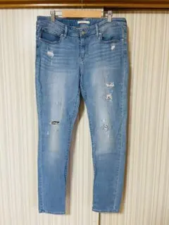 大きいサイズ/リーバイス/レディース/ダメージ/デニム/スキニー/伸縮性有/古着