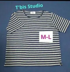 *54♦T'bis Studio ボーダー 半袖 Tシャツ M-Lのサムネイル