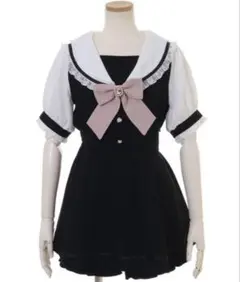 ♡LIZLISA セーラーカラーセットアップ 半袖 ブラック♡