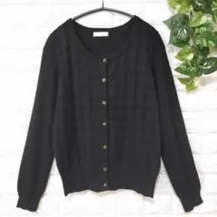 index【M】カーディガン　黒　ラメ　通勤通学　オフィス　高見えきれいめ　上品