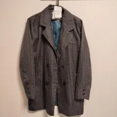 【新品未使用】JUNOAH ジャケット　Lサイズ　黒　チェック　ジャケット