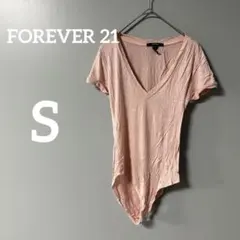 FOREVER 21 ピンク Vネック Tシャツ S ボディースーツ