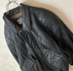 古着　上質　革ジャン　リアルレザージャケット　光沢　牛革　ライダースジャケット