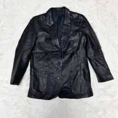 カウレザー ジャケット コート 牛革 本革 リアルレザー ブラック