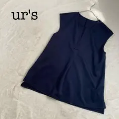 urs ブラウス ノースリーブ ネイビー オフィス カジュアル