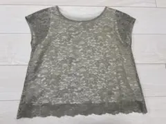 【美品】NATURAL BEAUTY BASIC レース 半袖 Sサイズ カーキ