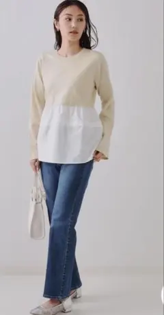 OPAQUE.CLIP ペプラムドッキングニット