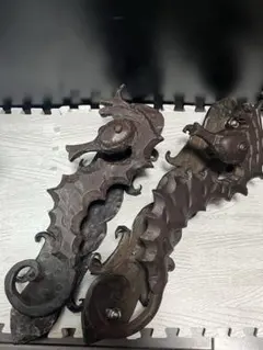 最終値引き タツノオトシゴ ドア 取手 鉄製 - メルカリ