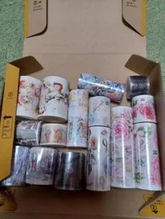 海外　マスキングテープ 15個セット 花柄・アート柄