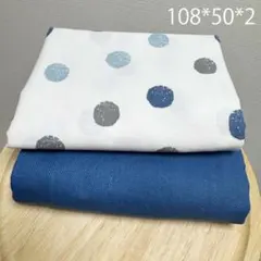 【オークション】水玉ドット×無地★綿麻キャンバス＆ツイル生地2枚セット
