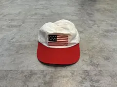 【90s VINTAGE】USA国旗ロゴ刺繍 ベースボールキャップ 台湾製