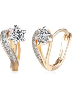 フープピアス レディース シャンパンゴールド スワロフスキージルコニア キラキラ