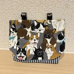 ハンドメイド　かわいいワンちゃん柄の移動ポケット　クリップ付き❗️