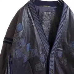 TORRAS レザー ウール カーディガン ジャケット spain old 古着